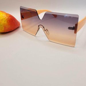 Unisex Retro Peach Colored Fashion Colored Sunglasses